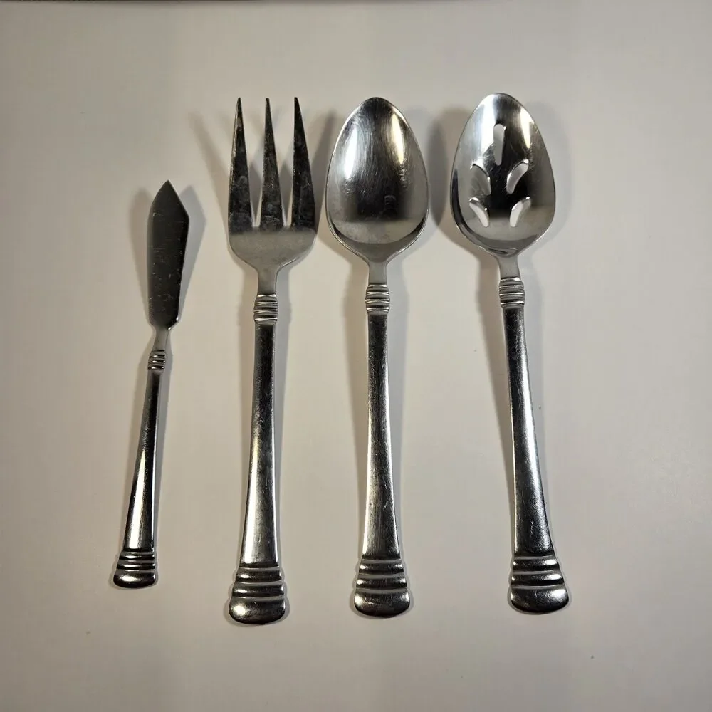 4 Cambridge Stainless Codie Serving Spoon Slotted Gravy Spreader Meat Fork